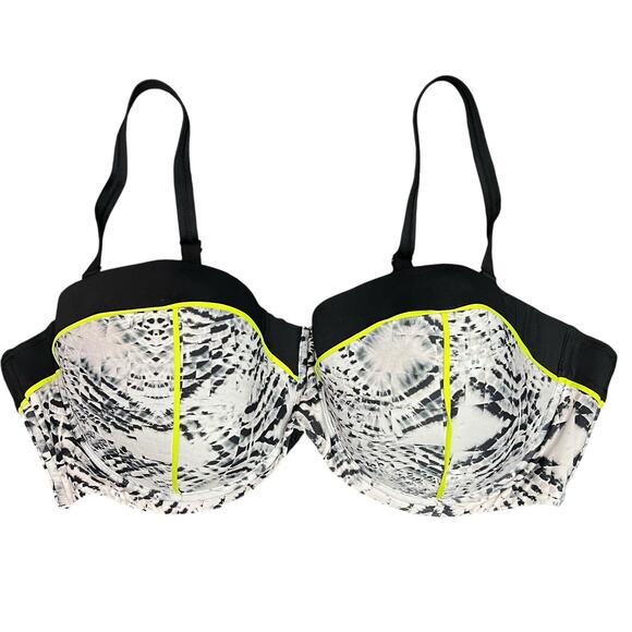 Swimsuits For All Tropiculture Bikini Top Women 22 Black Gray Abstract Underwire - Picture 2 of 9